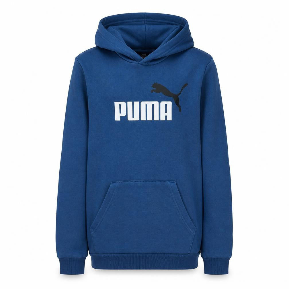 Puma Boys Blue Pullover Hoodie 15-16 Years Logo Front Cotton Blend