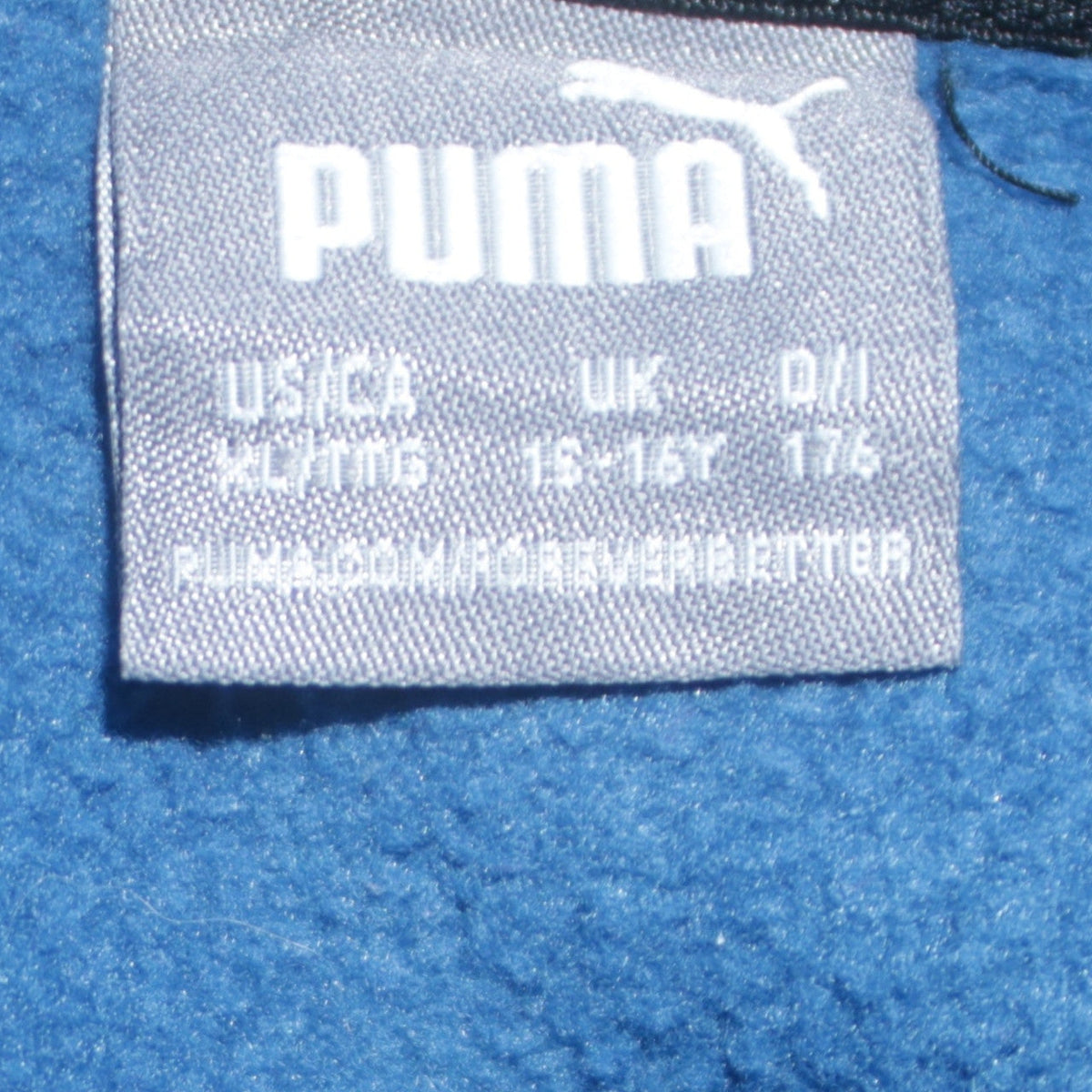 Puma Boys Blue Pullover Hoodie 15-16 Years Logo Front Cotton Blend