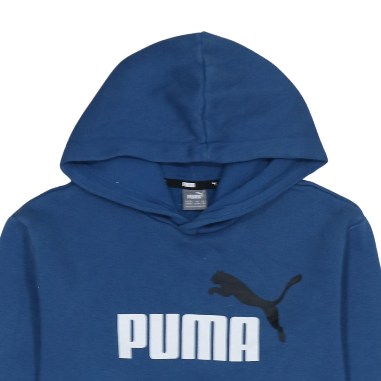 Puma Boys Blue Pullover Hoodie 15-16 Years Logo Front Cotton Blend