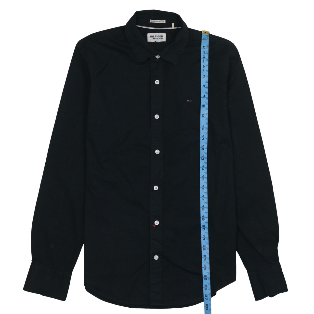 Tommy Hilfiger Men Black Long Sleeve Regular Fit Button-Up Shirt M