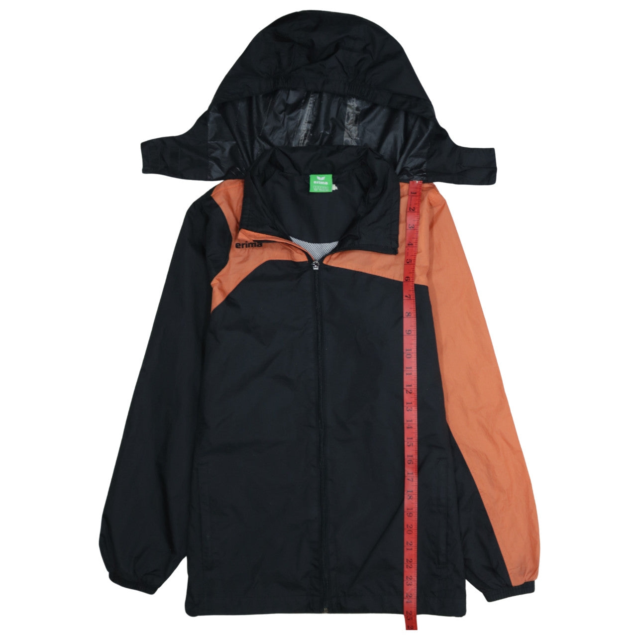 Erima Boys Black and Orange Hooded Windbreaker Jacket 13-14 Years