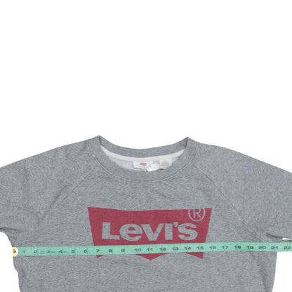 Levi's Men's Grey XS Crew Neck Logo Pullover Sweatshirt