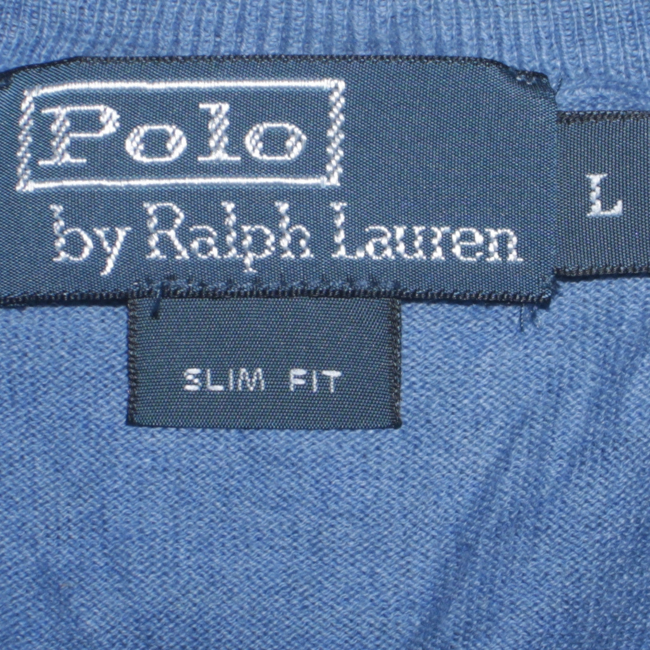 Ralph Lauren Men's Blue Slim Fit Cotton Crew Neck Jumper L