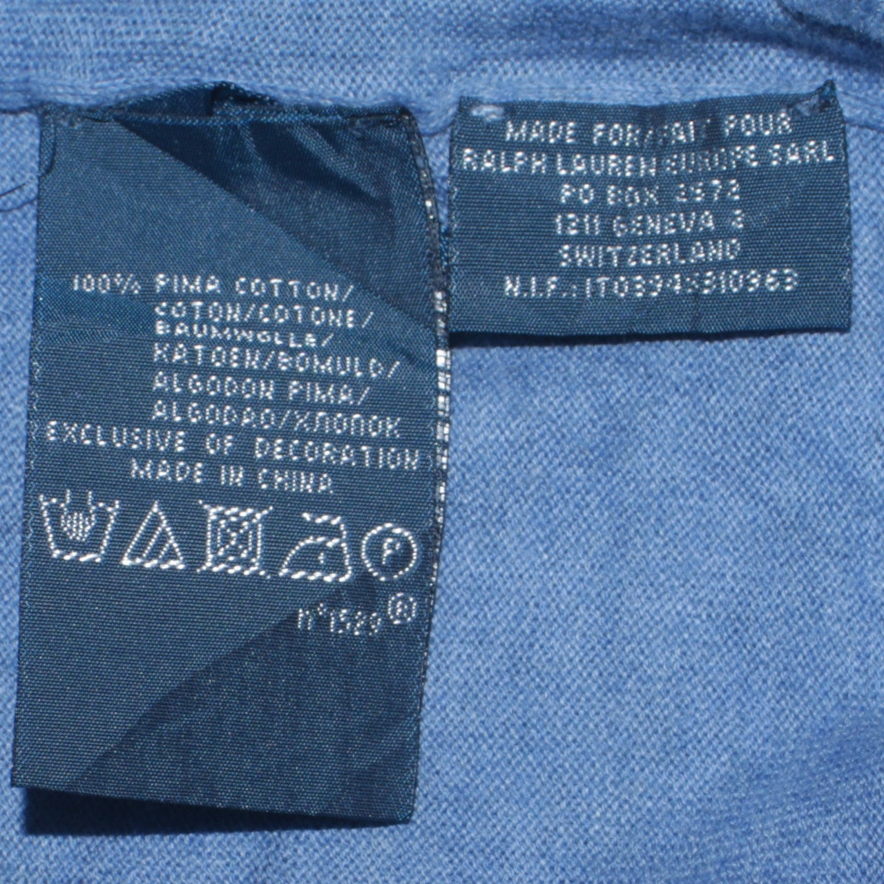 Ralph Lauren Men's Blue Slim Fit Cotton Crew Neck Jumper L