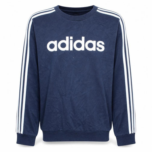 Adidas Men's Blue Logo Crew Neck Pullover Sweatshirt Size M