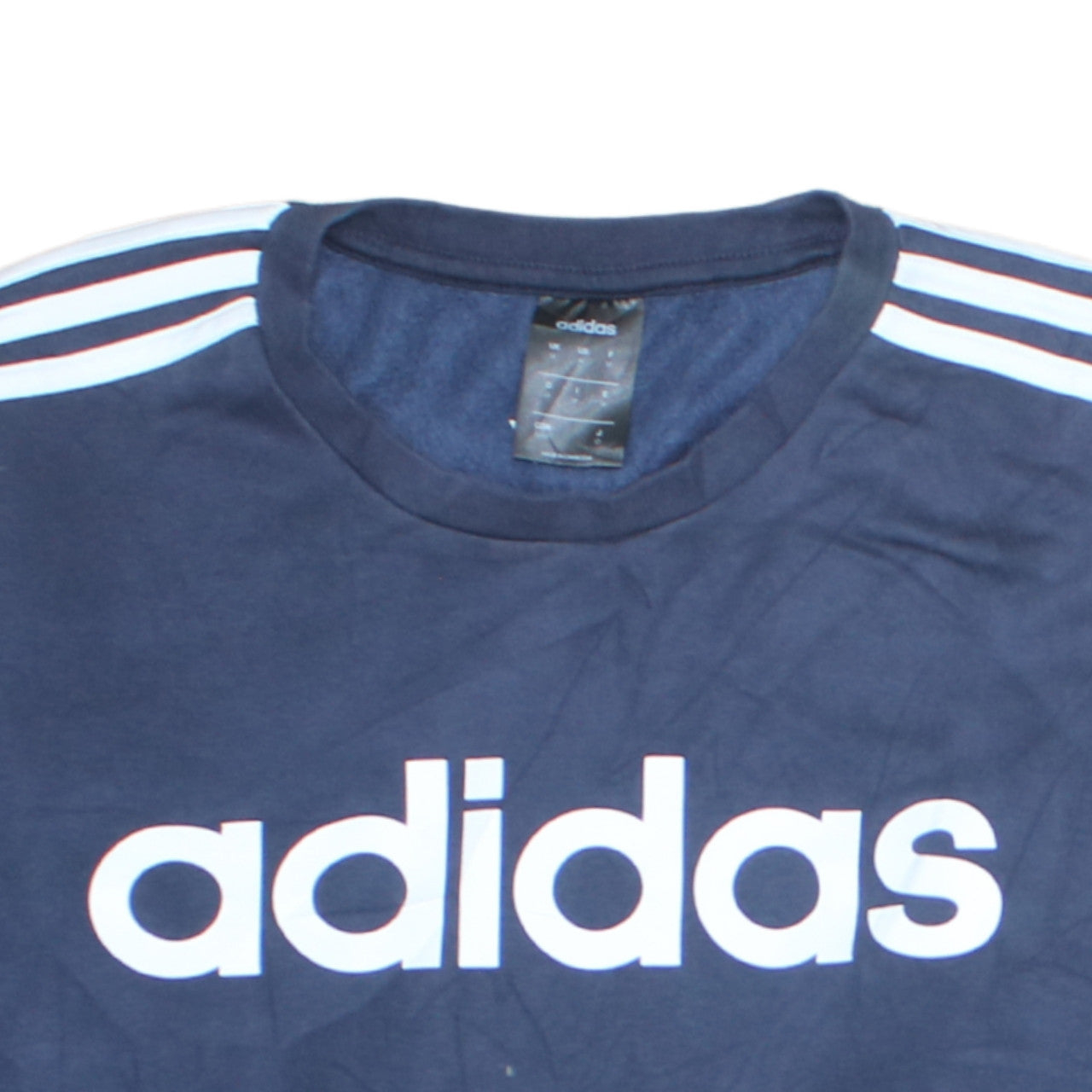 Adidas Men's Blue Logo Crew Neck Pullover Sweatshirt Size M