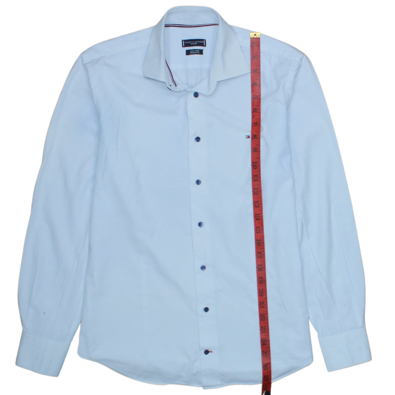 Tommy Hilfiger Men's Blue Regular Fit Long Sleeve Button-Up Shirt