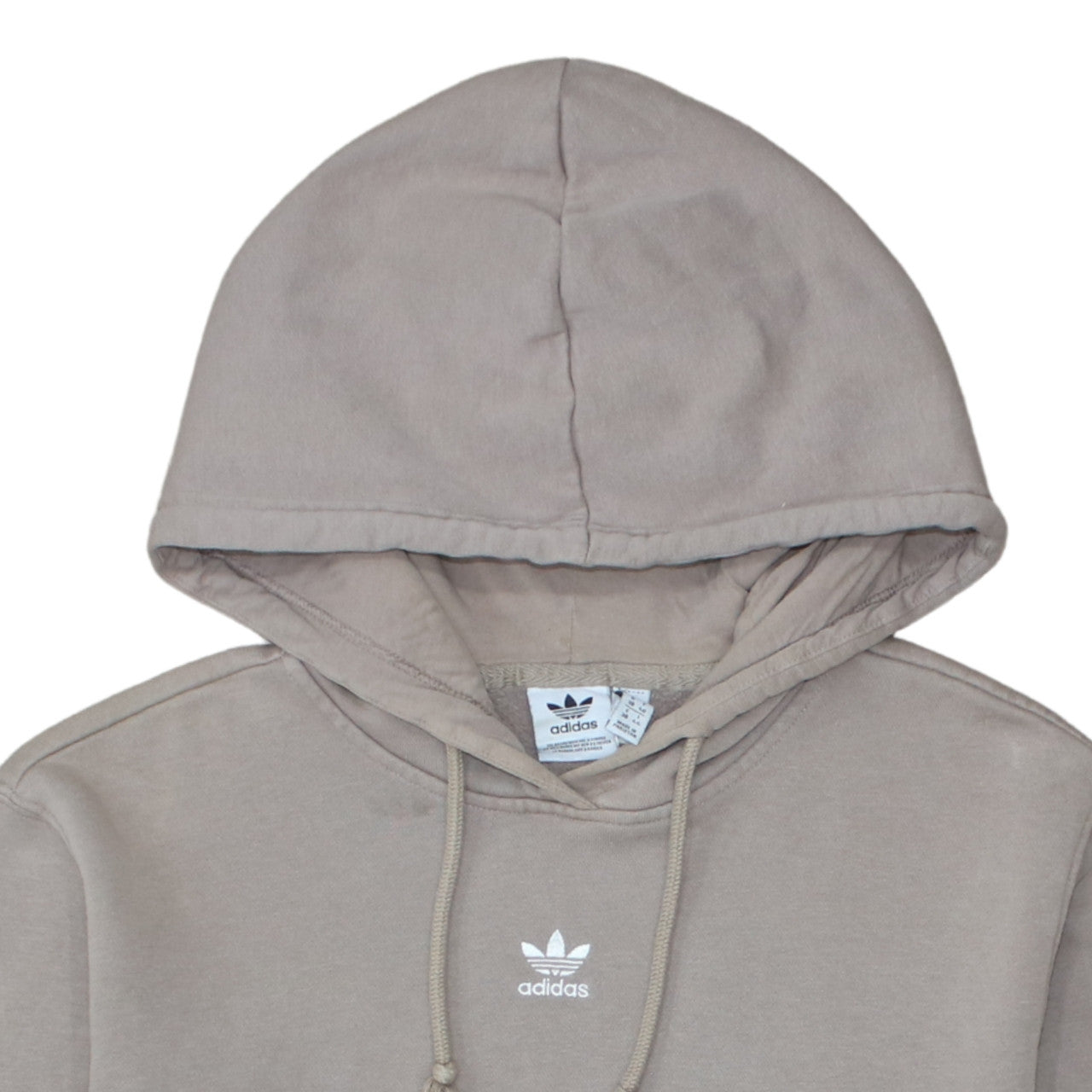 Adidas Men's Beige Pullover Hoodie M Fleece Logo Sweatshirt