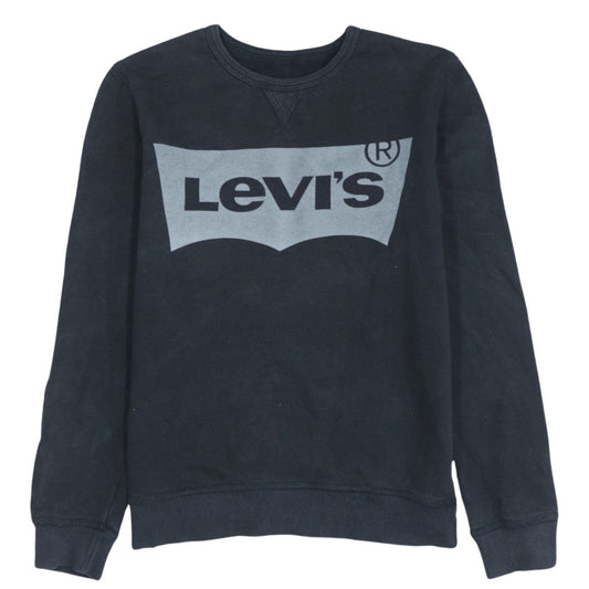 Levi's Black Graphic Logo Crew Neck Teens 14 Cotton Sweatshirt
