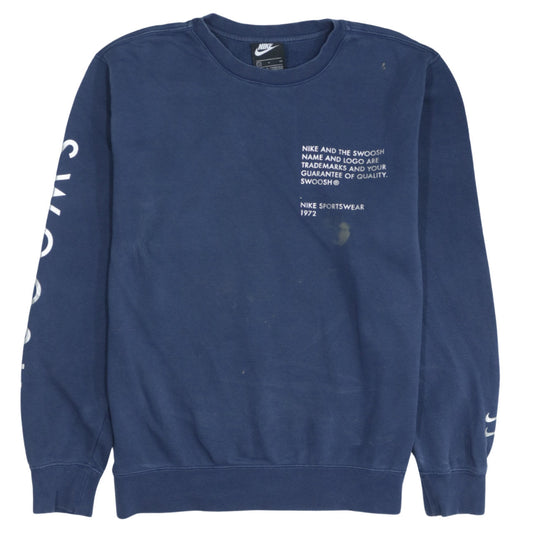 Nike Men's Blue Small Pullover Crew Neck Sports Sweatshirt