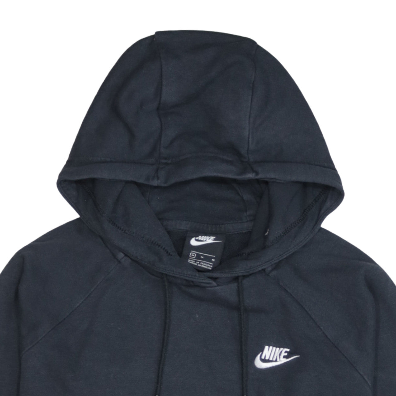 Nike Men's Black Pullover Hoodie M Logo Fleece Cotton Sweatshirt