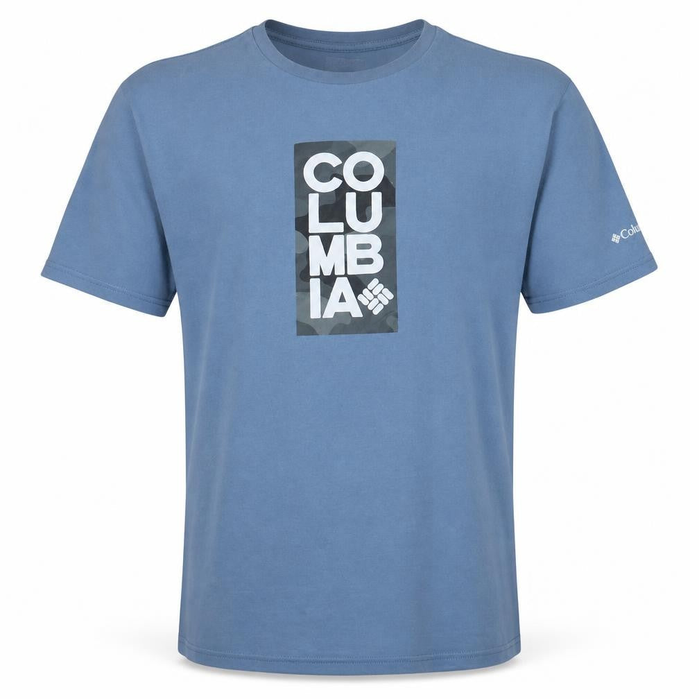 Columbia Mens Blue Graphic Organic Cotton T-Shirt Medium