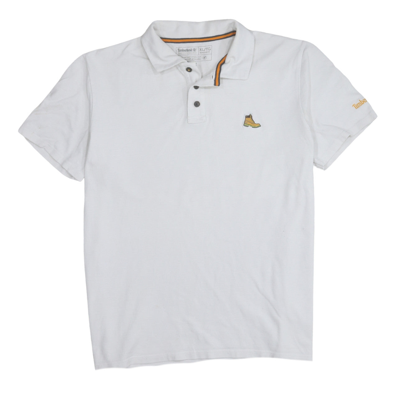 Timberland Men's White Cotton Regular Fit XL Polo Shirt