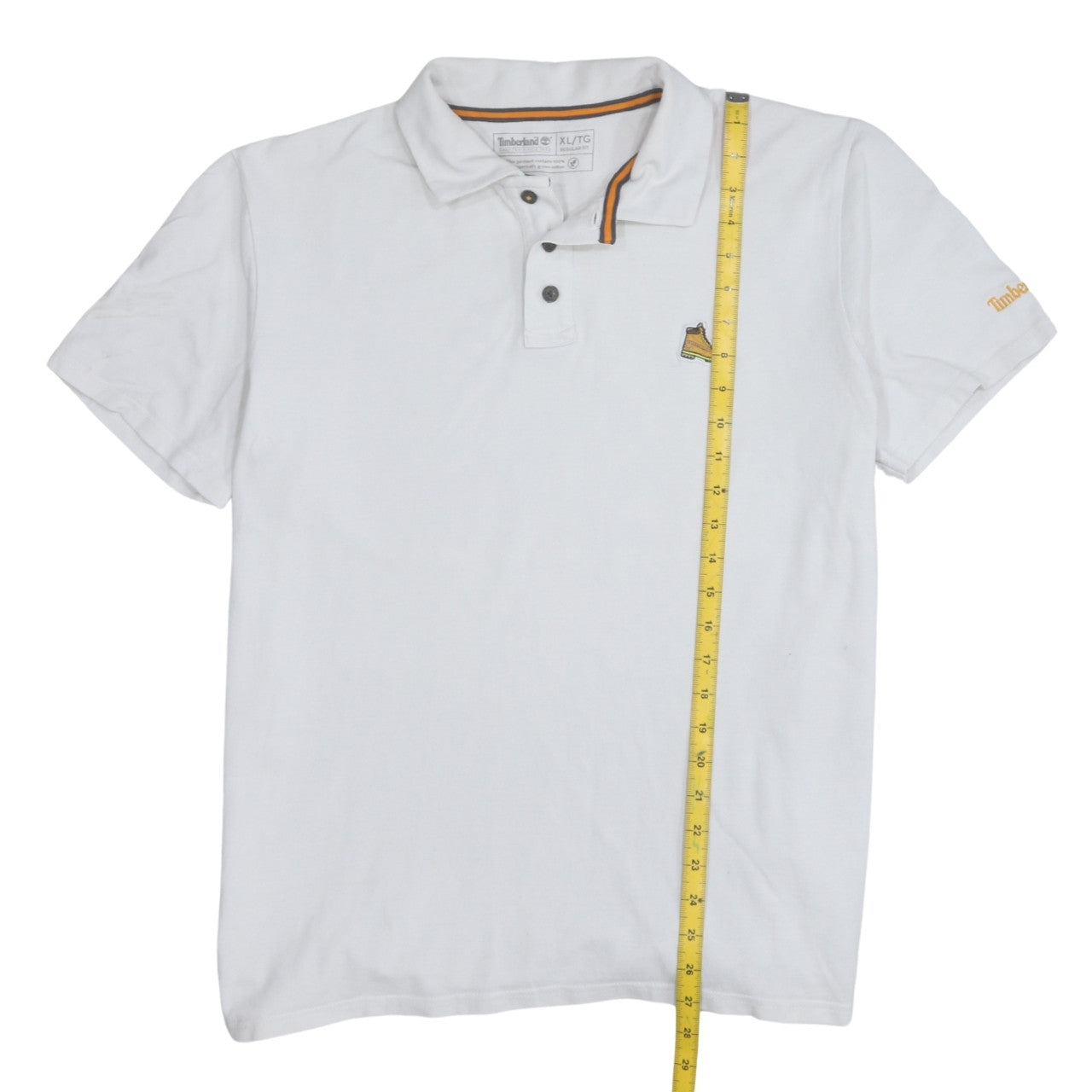 Timberland Men's White Cotton Regular Fit XL Polo Shirt