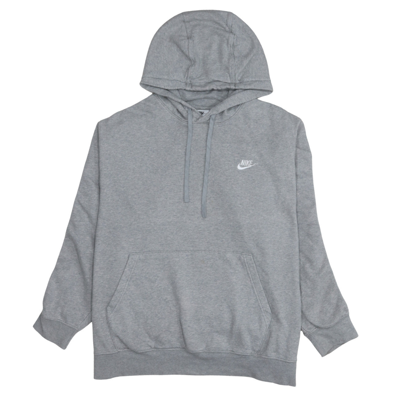 Nike Men's Grey XL Pullover Hoodie with Logo and Pockets
