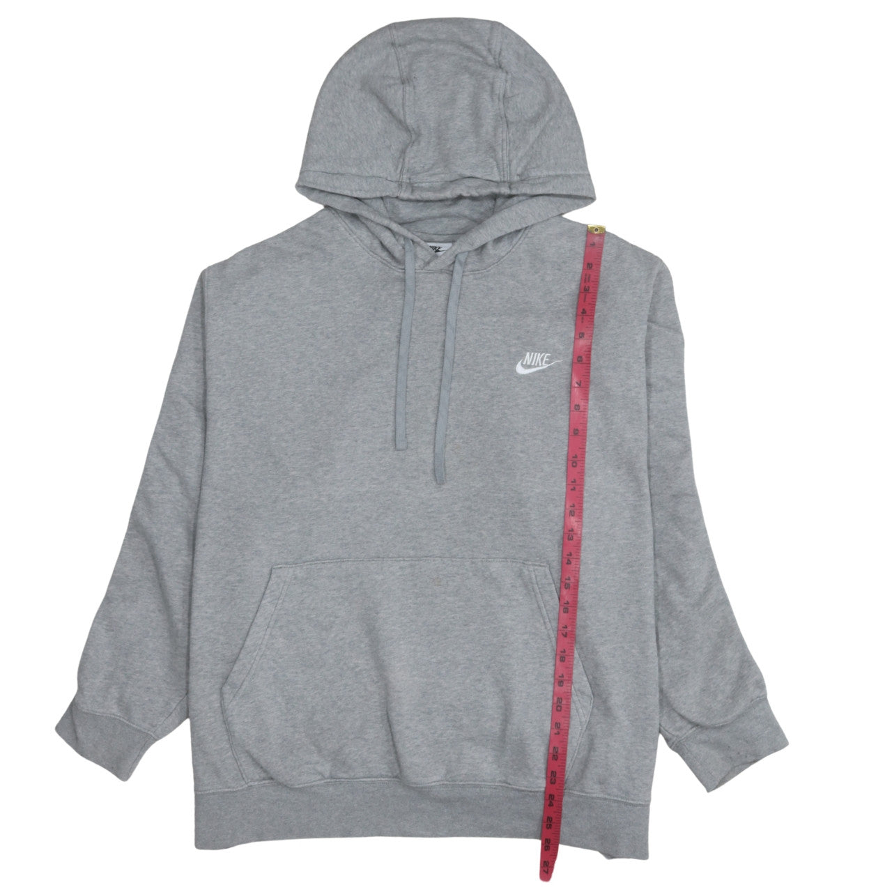 Nike Men's Grey XL Pullover Hoodie with Logo and Pockets