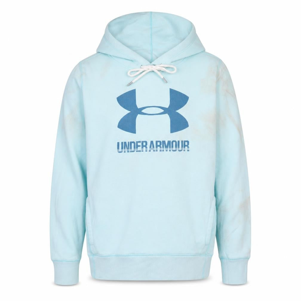 Under Armour Mens Blue Pullover Hoodie M Relaxed Fit Logo Sportswear