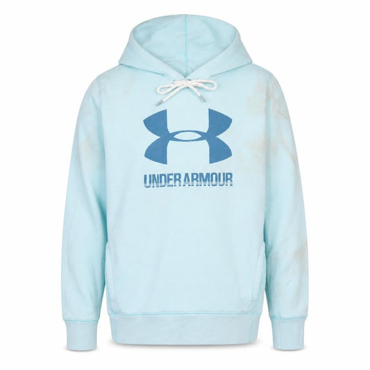 Under Armour Mens Blue Pullover Hoodie M Relaxed Fit Logo Sportswear