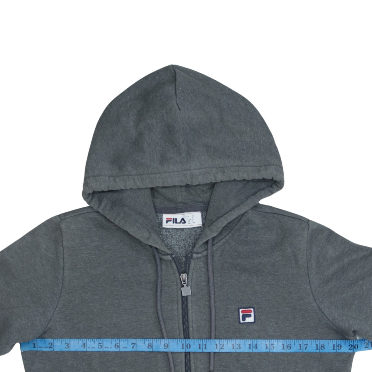Fila Men’s Grey Full Zip Hoodie Size S Regular Fit Hooded Sweatshirt