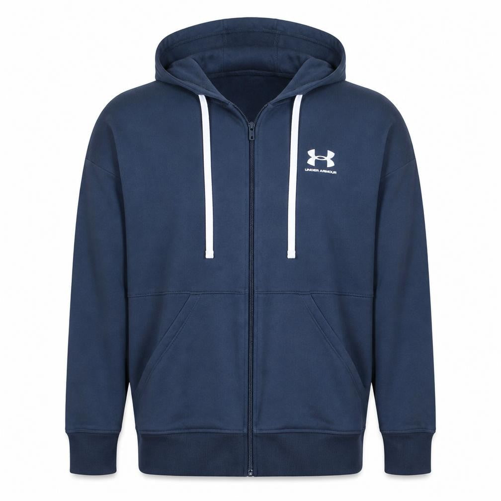 Under Armour Men’s Blue Full Zip Hoodie M Relaxed Fit Fleece