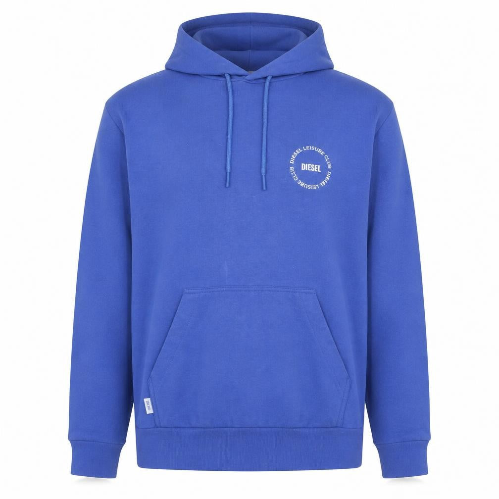 Diesel Mens Blue XS Pullover Hoodie Leisure Club Logo Fleece