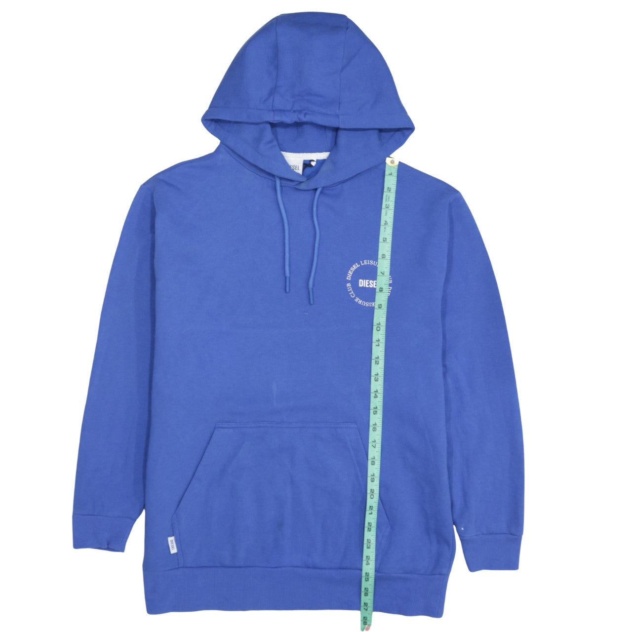 Diesel Mens Blue XS Pullover Hoodie Leisure Club Logo Fleece