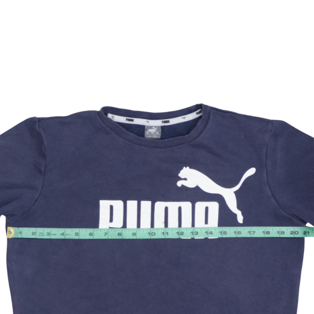 Puma Boys Navy Blue Logo Sweatshirt 15-16 Years Cotton Crew Neck