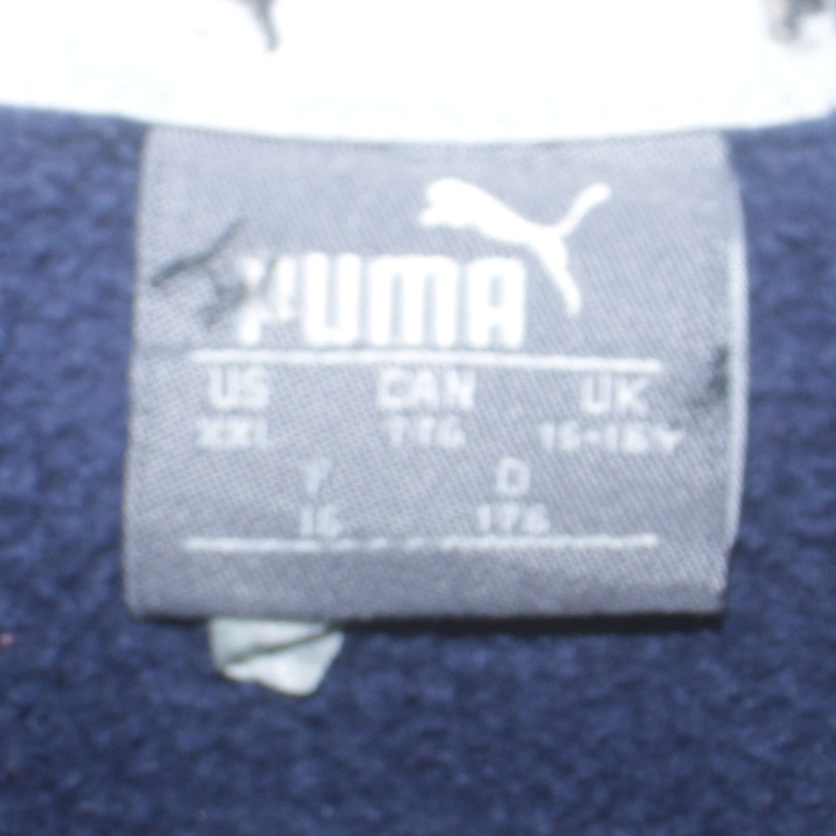 Puma Boys Navy Blue Logo Sweatshirt 15-16 Years Cotton Crew Neck