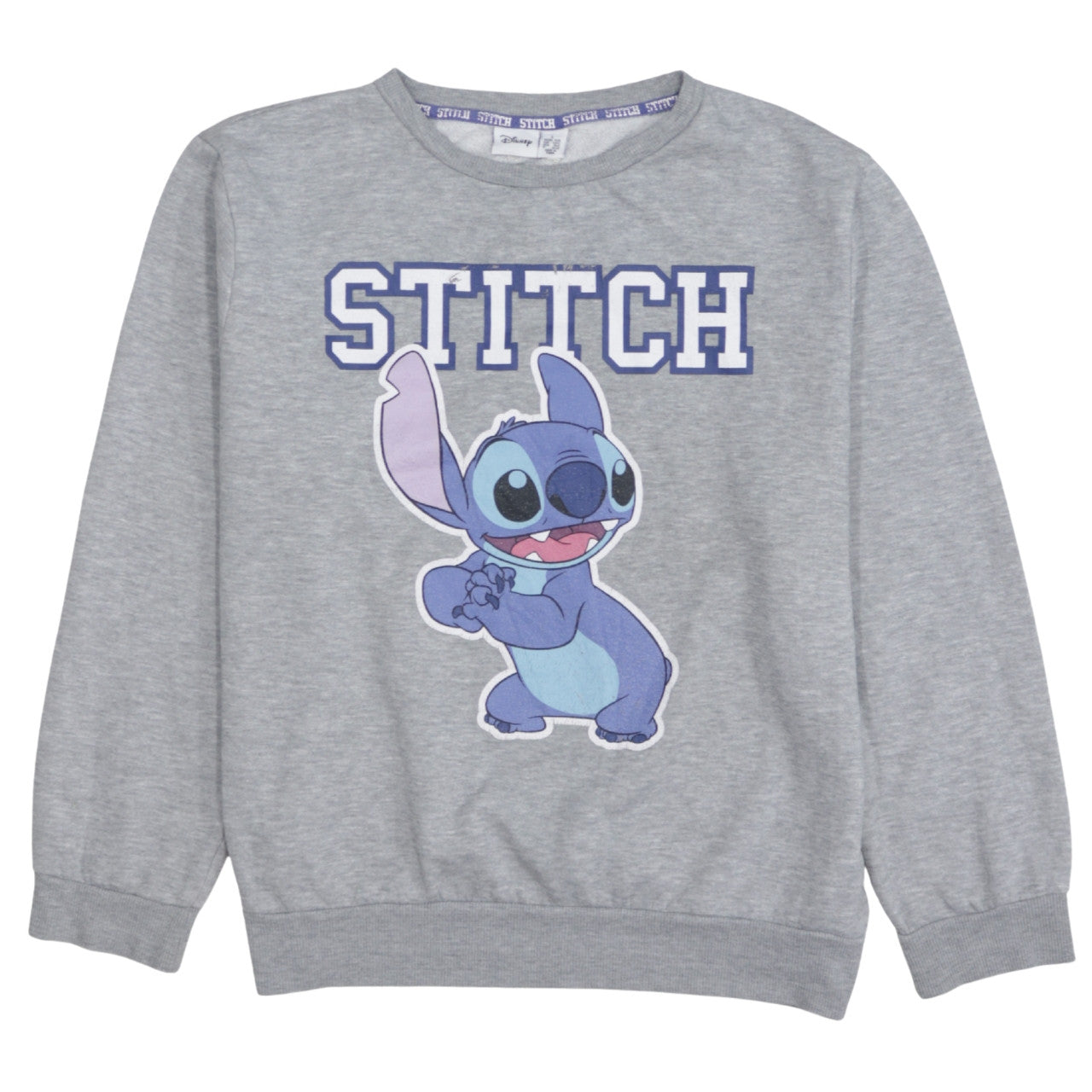 Disney Women’s Grey Stitch Sweatshirt L Character Print Pullover