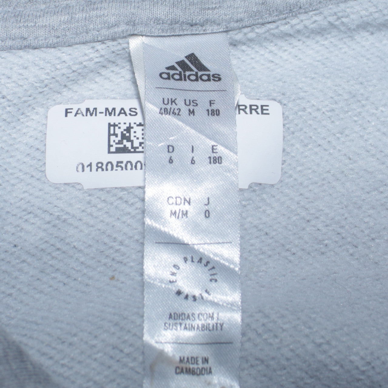 adidas Mens Grey Pullover Hoodie M Logo Graphic Sportswear