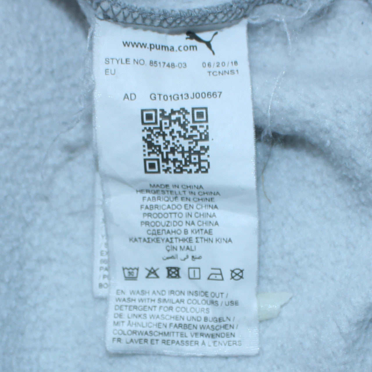 Puma Men's Grey Crew Neck Pullover Sweatshirt Size M