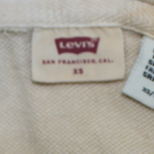 Levi's Men's Beige Pullover Hoodie XS Regular Fit Fleece Sweatshirt