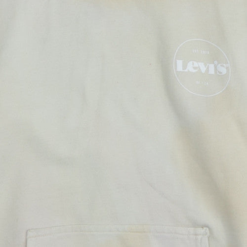 Levi's Men's Beige Pullover Hoodie XS Regular Fit Fleece Sweatshirt