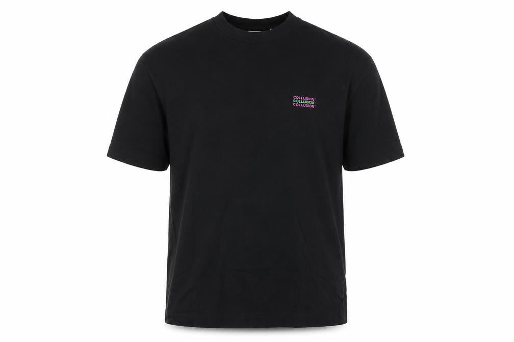 Collusion Men's Black Graphic Cosmic Print Cotton T-Shirt Size M