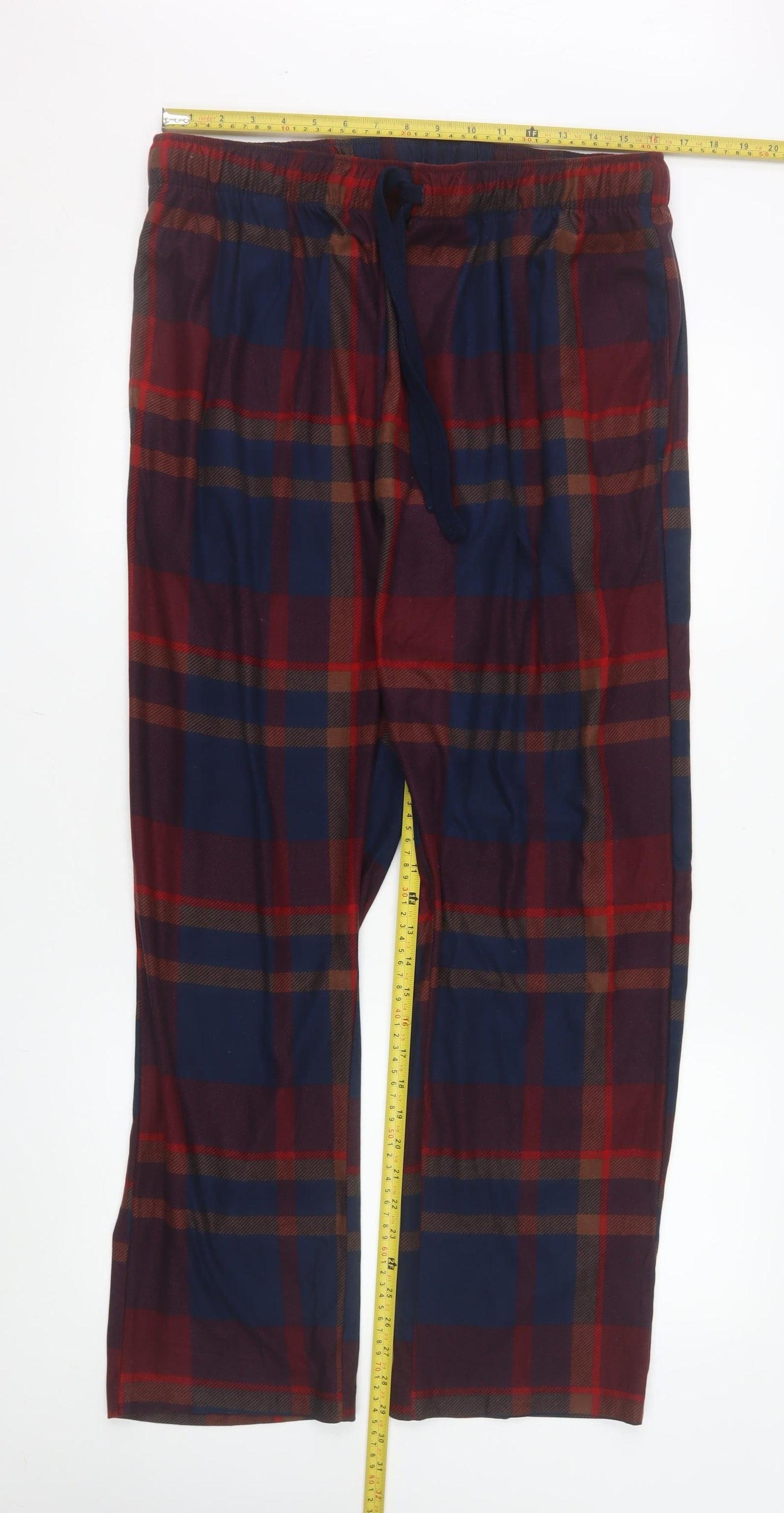 Next Men's Blue & Red Check Pyjama Pants XL Regular Fit
