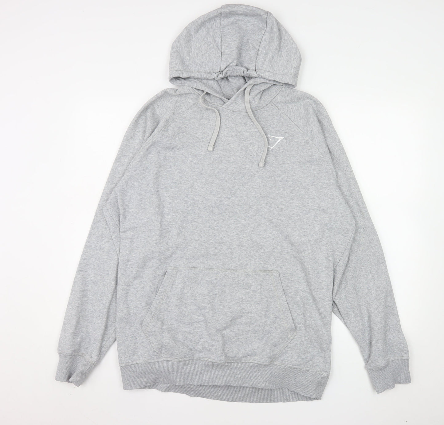 Gymshark Men Grey Pullover Hoodie XL Fleece Cotton Blend