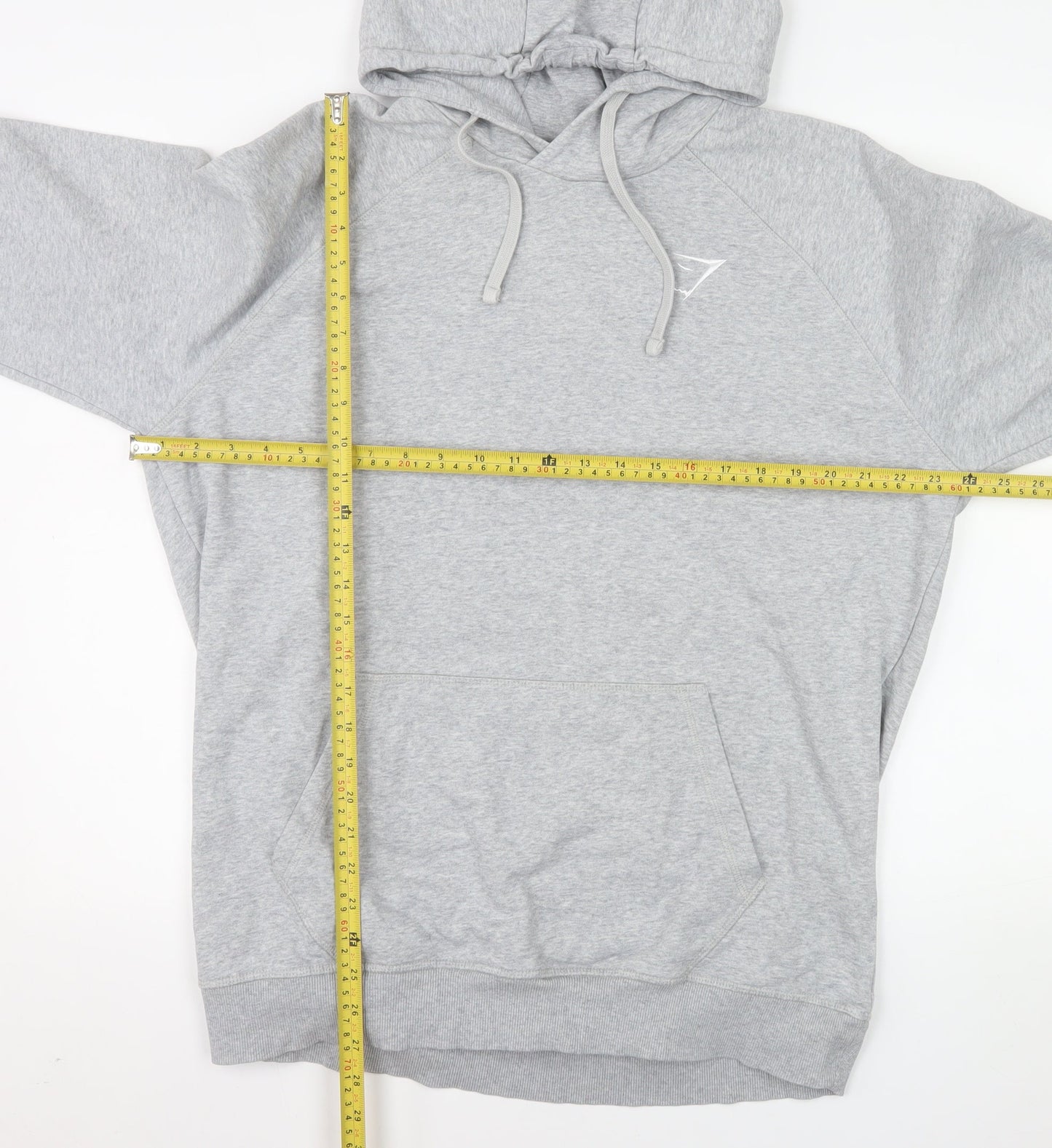 Gymshark Men Grey Pullover Hoodie XL Fleece Cotton Blend