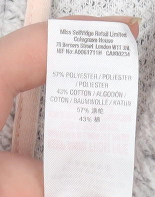 Miss Selfridge Women’s Grey Knit Mid-Length Blazer Jacket Size 6