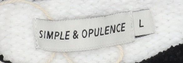Simple & Opulence Women's Black White Striped Knit Jumper L