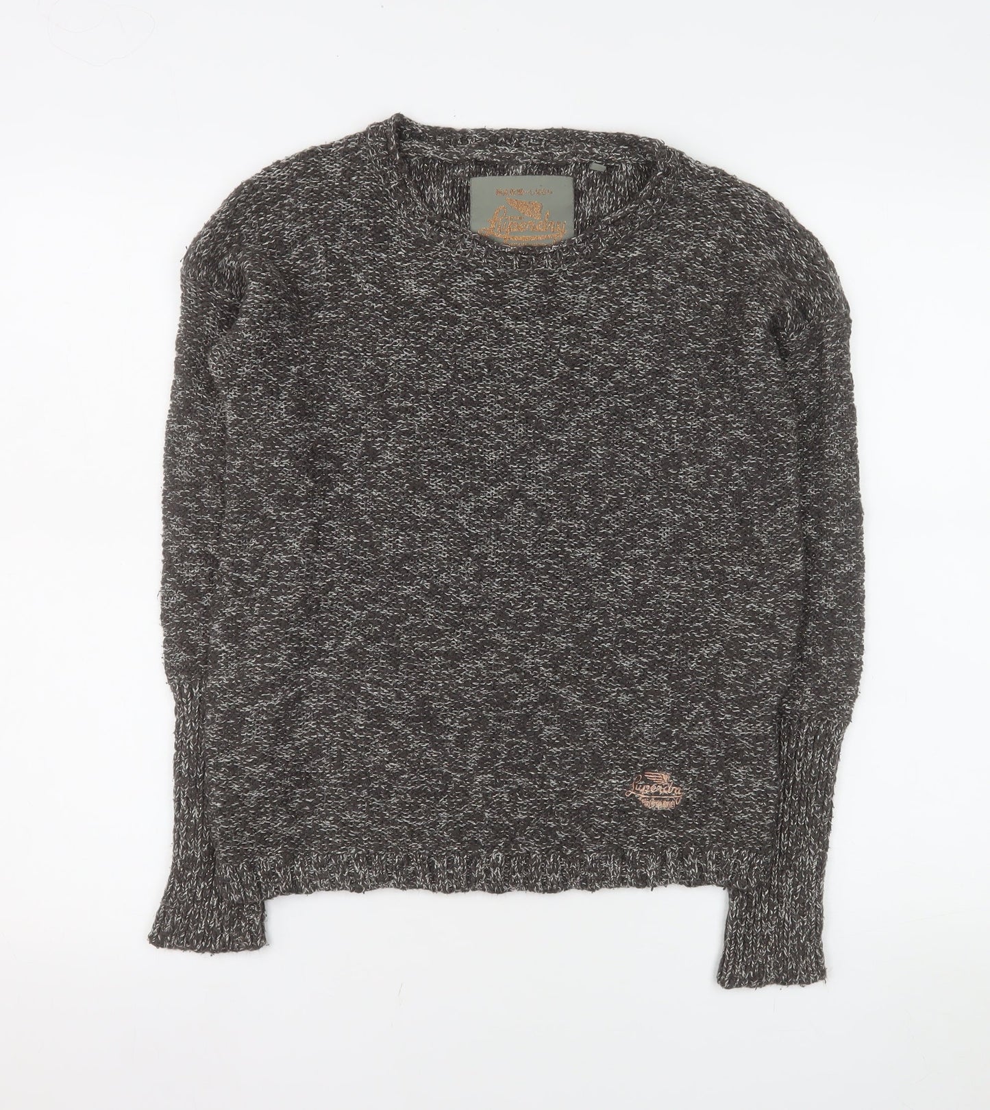 Superdry Womens Grey XS Crew Neck Knit Pullover Jumper