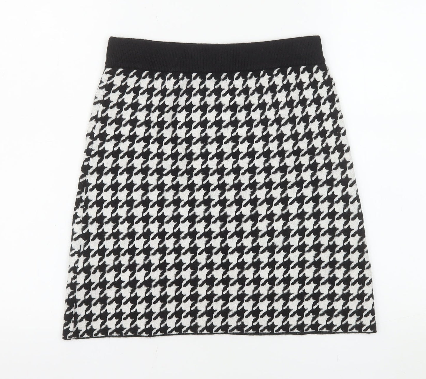 Primark Girls Black & White Houndstooth Skater Skirt 12-13 Years 158cm