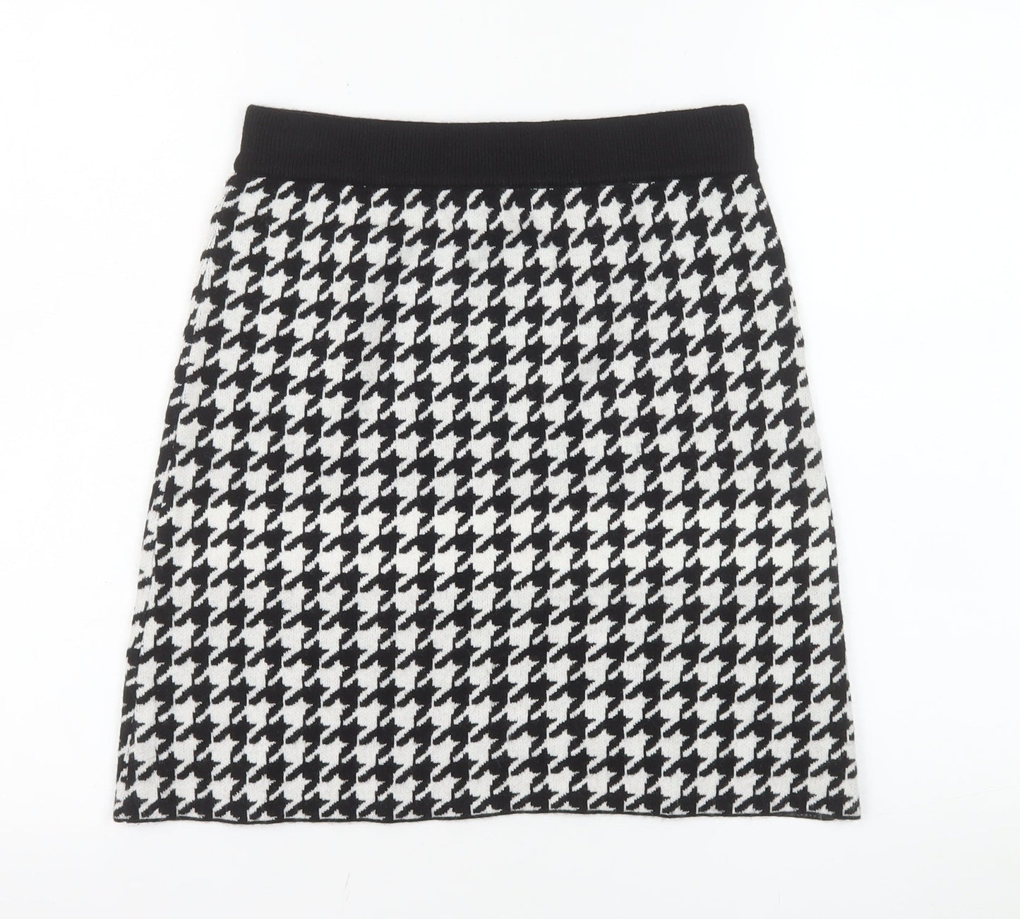 Primark Girls Black & White Houndstooth Skater Skirt 12-13 Years 158cm