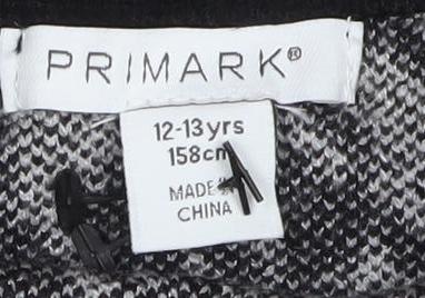 Primark Girls Black & White Houndstooth Skater Skirt 12-13 Years 158cm
