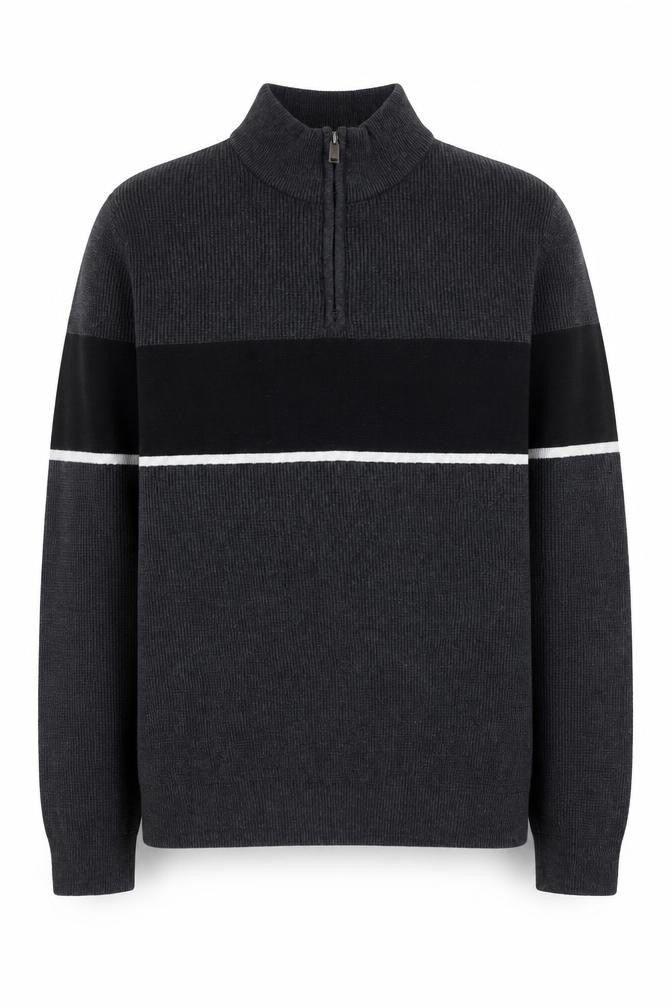 Dissident Men's Grey Half Zip Knit Sweater Size L Regular Fit