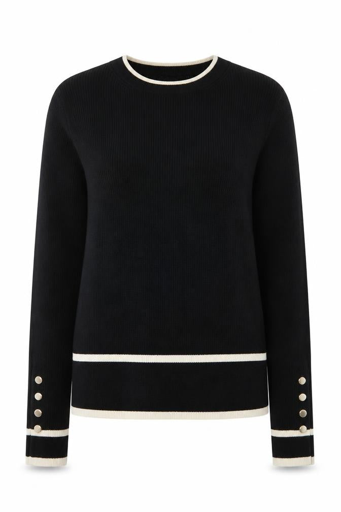 Marks & Spencer Women's Black Crew Neck Knit Jumper Size 8