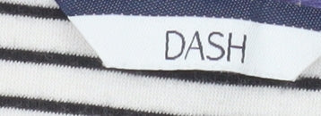 DASH Women’s Multicoloured Long Sleeve Striped Cotton T-Shirt Size 12