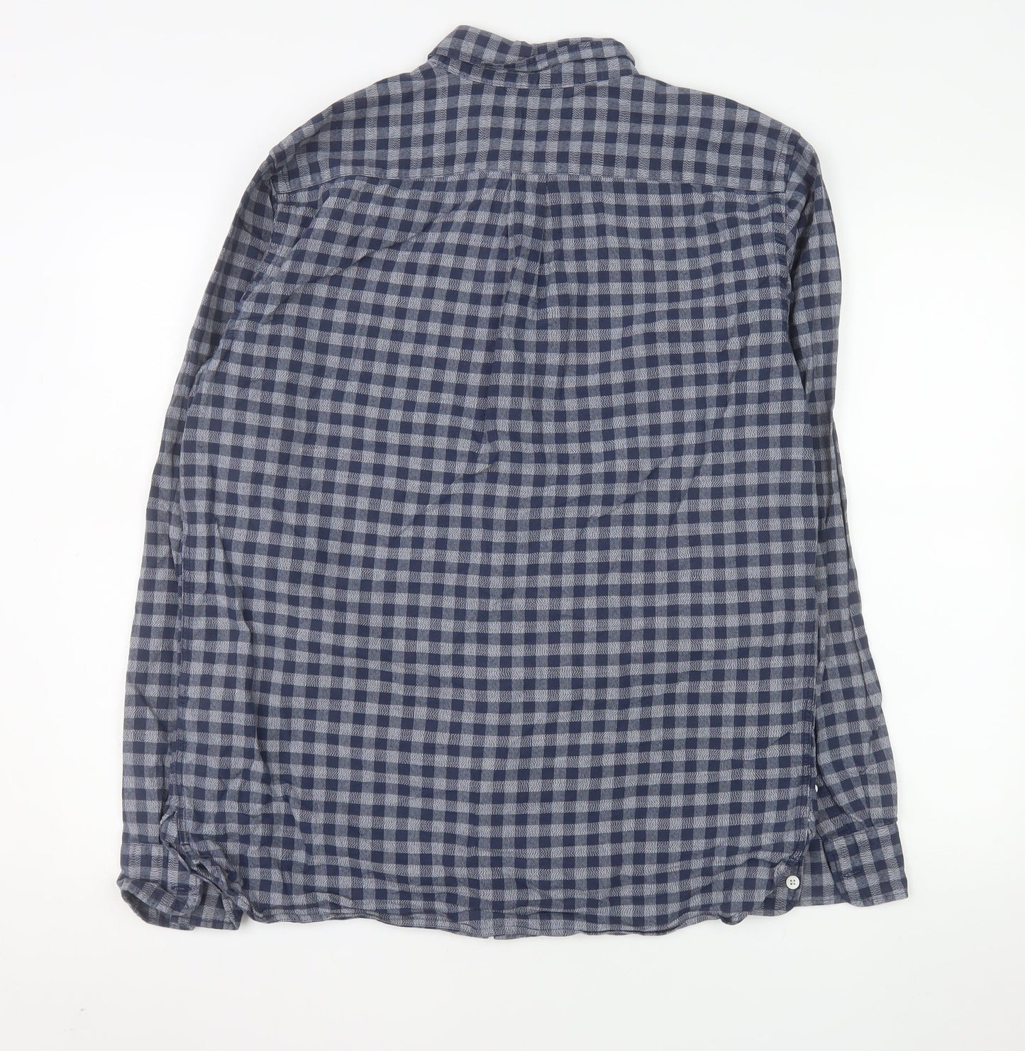 Levi's Men's Blue Check Cotton Long Sleeve Button-Up Shirt L