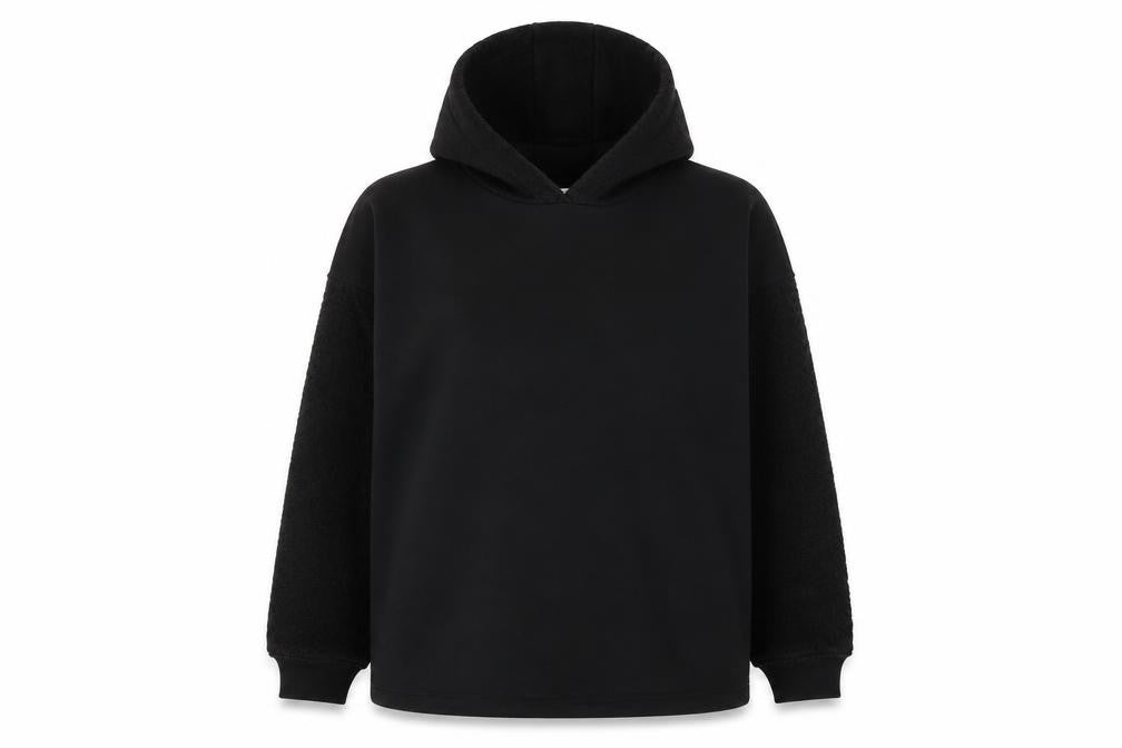 Gallery Women's Black Hoodie Large Cotton Blend Pullover