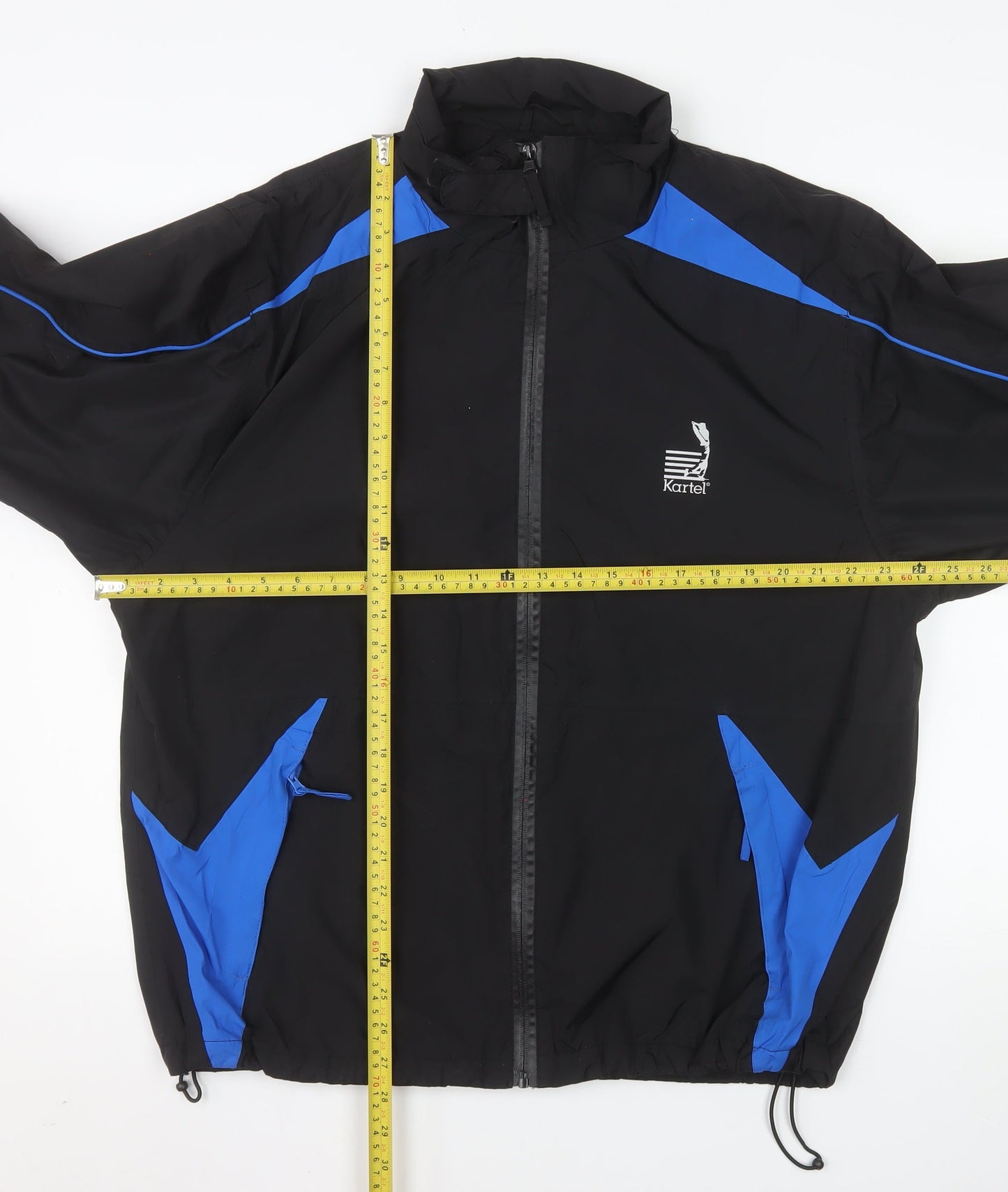 Kartel Men’s Black Blue Windbreaker Jacket L Regular Lightweight