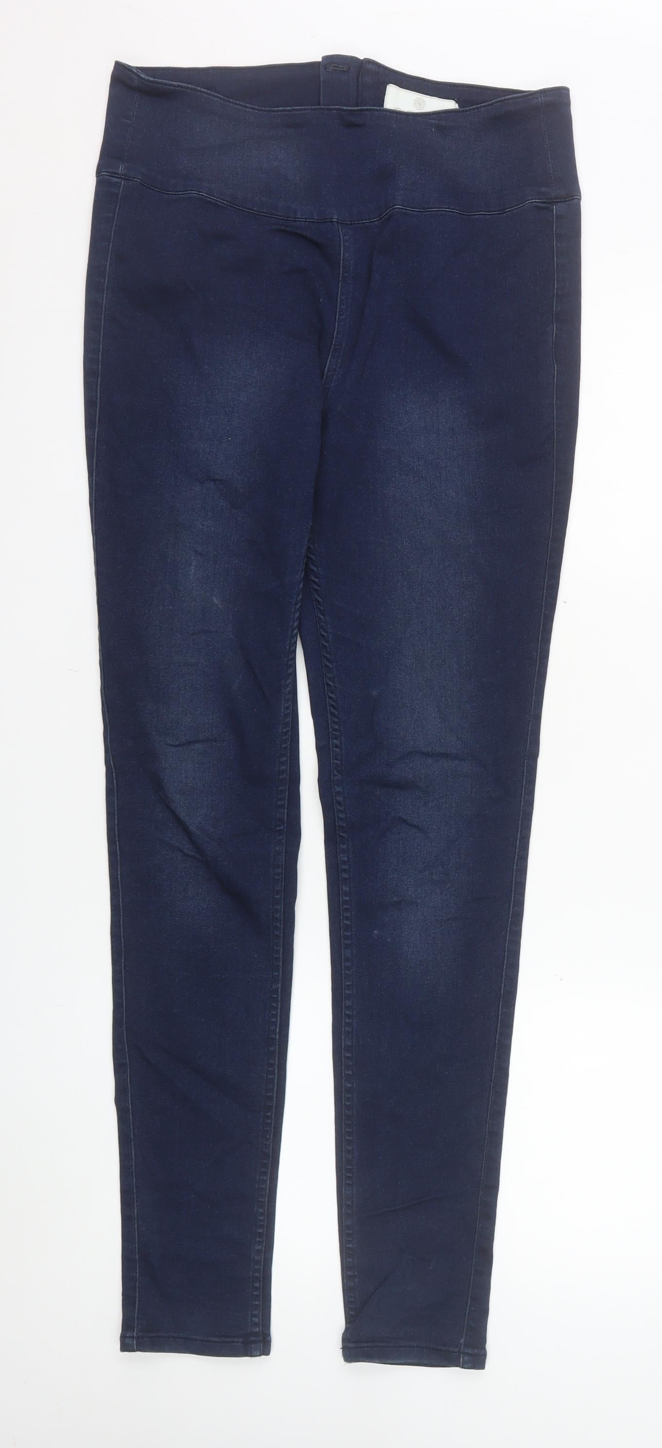 Pieces Womens Blue High Waist Jegging Size L Slim Fit Denim Jeans